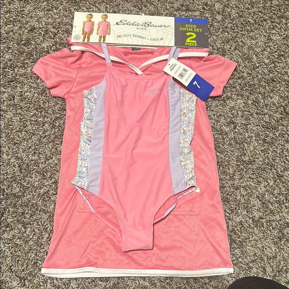 Eddie Bauer Pink and White Bodysuit One Piece